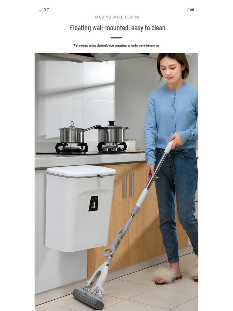 Wandmontierter Mülleimer mit Deckel für Küche, Bad und Wohnzimmer - Kreativer hängender Aufbewahrungsmülleimer