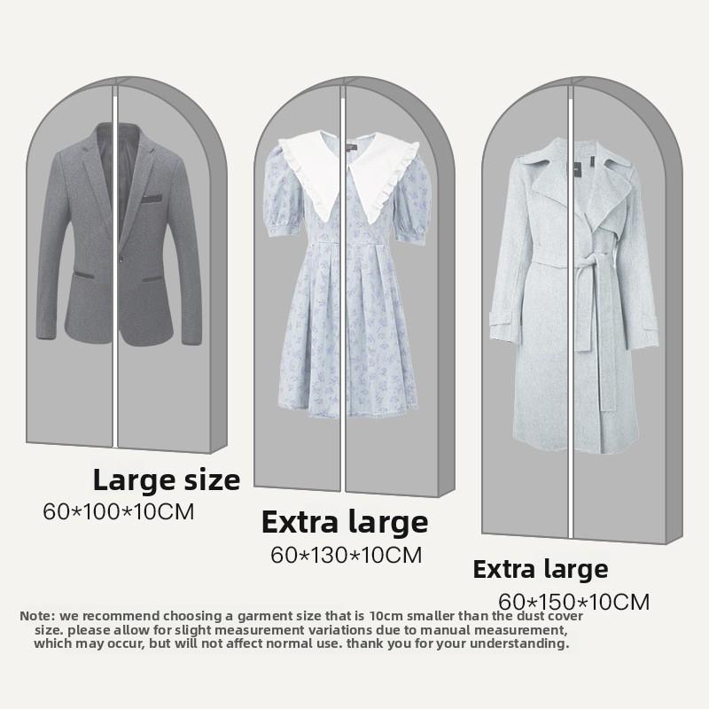 Minimalist Waterproof Garment Dust Cover With Transparent Pvc For Wardrobe Storage