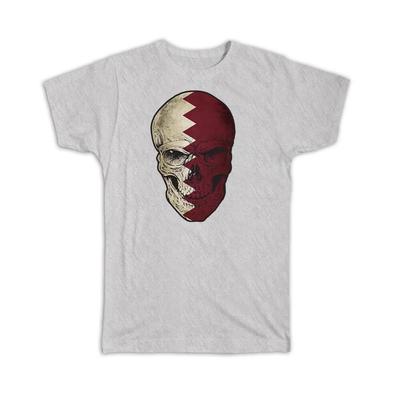 Geschenk-T-Shirt : Katar Flagge Schädel Katarische Nationalfarben