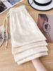 2025 New Style Petite Women's Satin Wide-Leg Pants with Elastic Waist