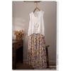 Literary and Artistic Solid Color Three-dimensional Hook-up Embroidered Lace Small Vest Large Size Women's Sleeveless Round Neck Casual Outer