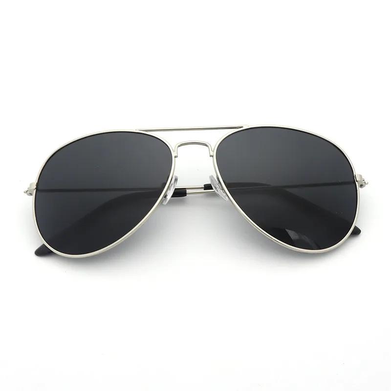 Black Silver Pilot Sunglasses Men Oversized Metal Luxury Brand Eyewear Female Big Shades Driving Glasses Reflective Lens