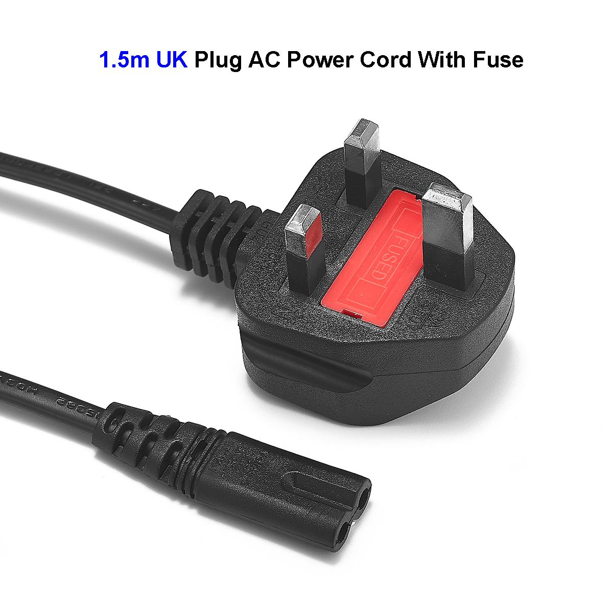 

Кабель питания переменного тока 2pin IEC C7 Figure 8 Cable 1.5m EU AU UK US Power Plug для Dell LG Asus Samsung Notebook TV Printer Xbox One X PS4 чёрный