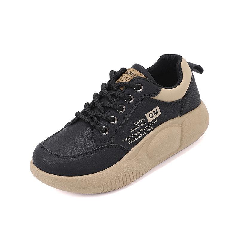 

Spring new popular shoes, children s thick-soled heightened dad shoes, light and breathable sports shoes, fashionable casual shoes 40 чёрный