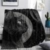 Black Cat Print Flannel Blanket, High Quality Comfortable for All Seasons, Home Decor, Warmth and Comfort, Perfect for Christmas Gifts