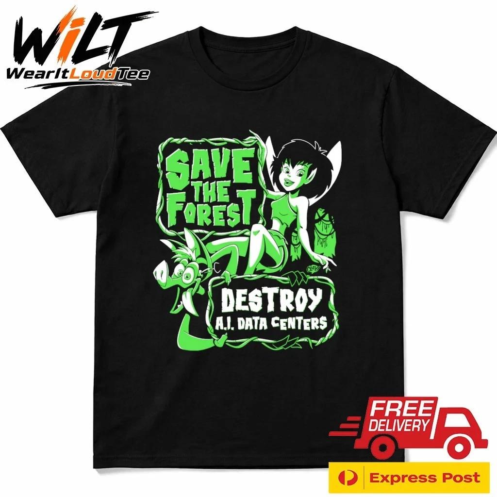 

Save the Forest Destroy AI Data Centers T-Shirt M