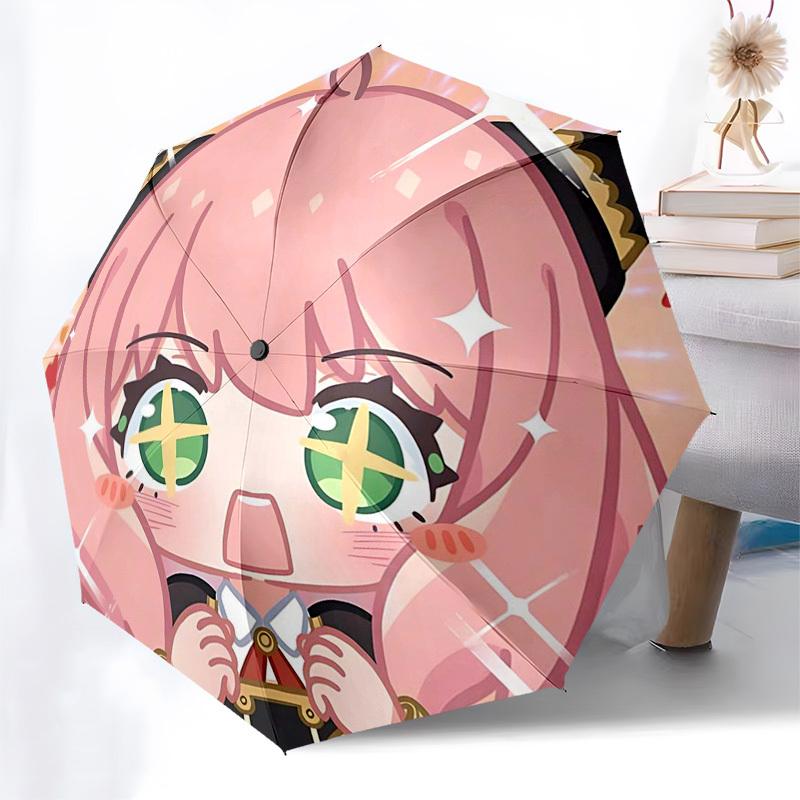 

1pc Adorable Pink Hair Clip with Cat Ears Automatic Folding Umbrella with 3-Fold Design, 8-Bone Frame - Perfect for Fans, Travelers, and Daily Use!P01