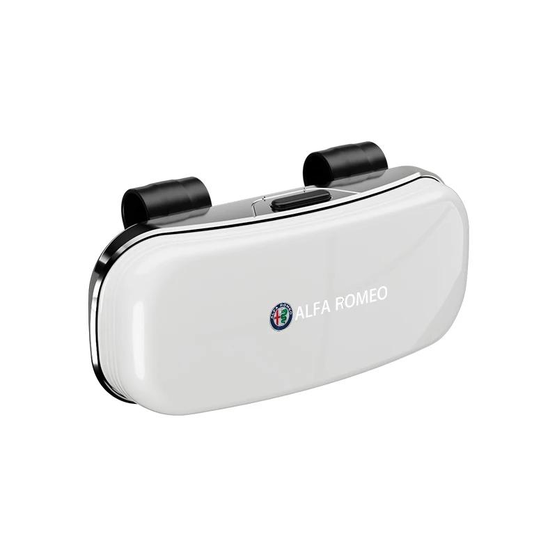 Hub Caps Car Sun Visor Glasses Case Car Sunglasses Storage Box For Alfa Romeo 156 159 147 4C 8C 166 Giulia Giulietta Mito StelviZ