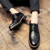 British Men's Leather Shoes Derbies Business Casual Shoes Brogue