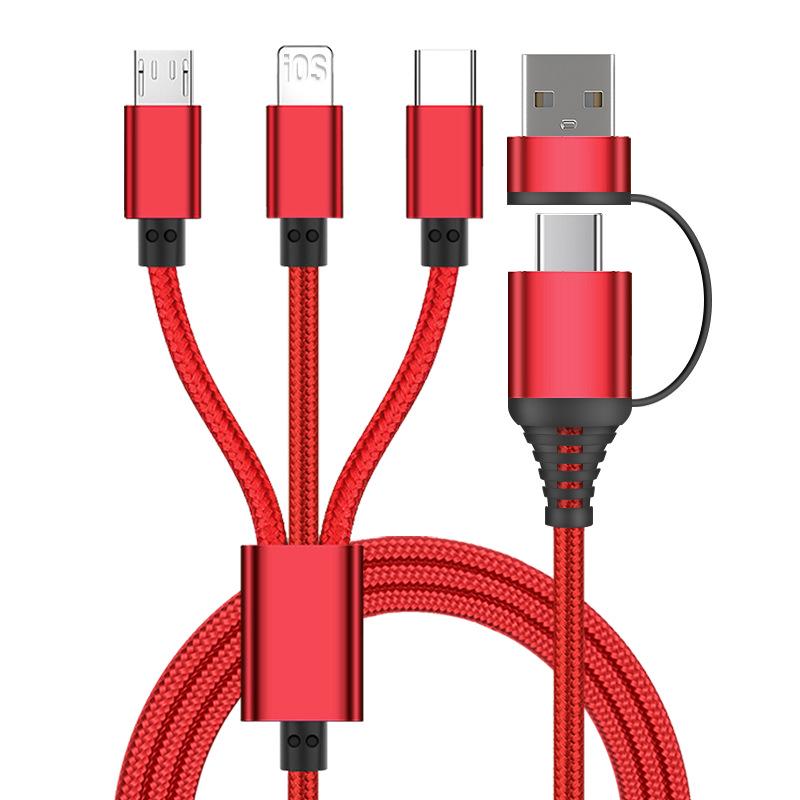 A+C 3-in-1 Fast Charging Cable: Compatible with Apple, Huawei, and Type-C Devices