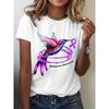 Womens Fight Alzheimers Awareness Print Short Sleeve TShirts Summer Casual Round Neck Tops