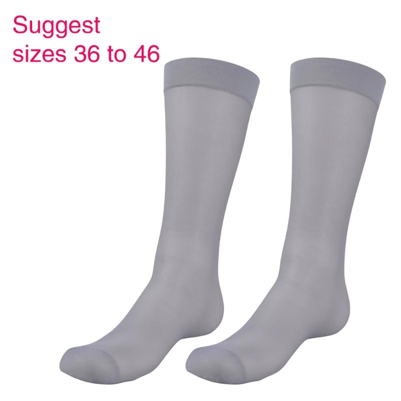Mens Ultrathin Nylon Sheer Suit Sock Business Dress Socks with Reinforced Toe Solid Plain Thin Formal Dress Stockings