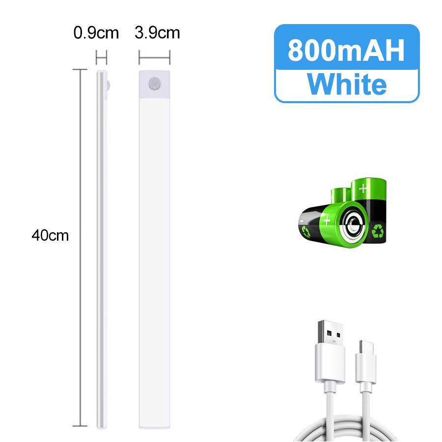 Ultra-thin Motion Sensor Under Cabinet Lights Wireless LED Light USB Rechargeable Kitchen Wardrobe Bedroom Cabinet Lighting