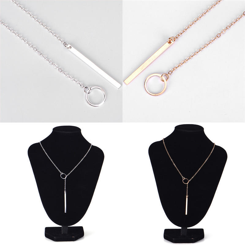 Damen Persönlichkeit Einfach Atemberaubend Goldener Stab Kreis Lariat Halskette Schmuck