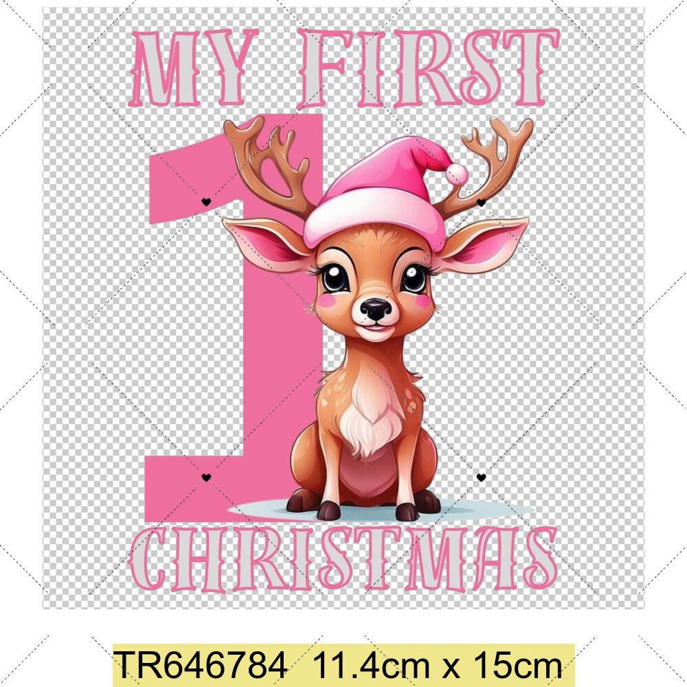 My First Chrismas DIY Clothing Heat Transfer Sticker Kids T-shirt Infant Romper Clothing Patches Heat Transfer Xmas Sticker