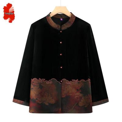 Nouvelle blouse florale d'automne style chinois pour femmes