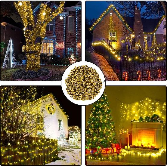 Outdoors Solar String Light 300LED 8 Modes Solar Lamp Waterproof for Gardens Wedding Party Valentines Christmas Tree
