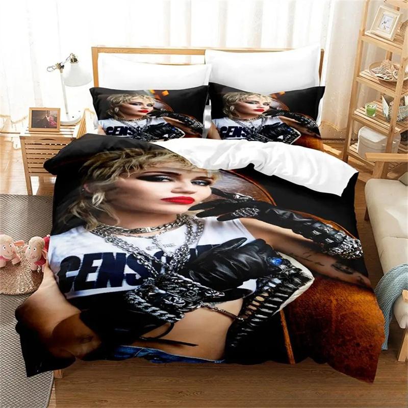 Fashion 3D Print Singer M-Miley Cyrus Bedding Set Boys Girls Twin Queen Size Duvet Cover Pillowcase Bed Kids Adult Duvet Cover