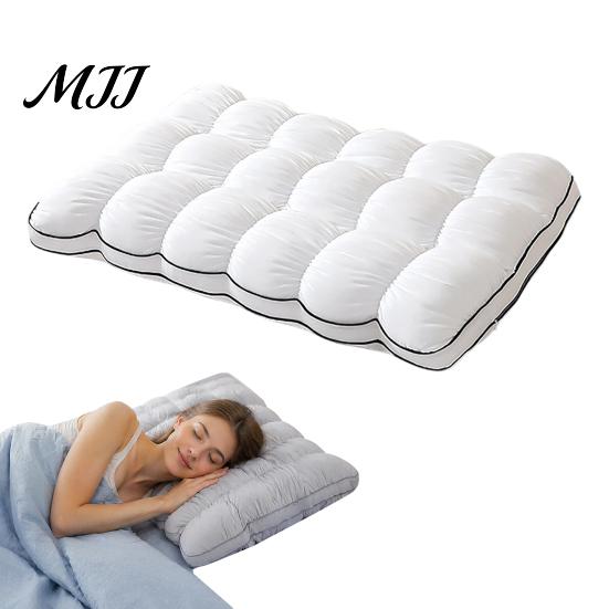 Atmungsaktives Kissen für Nachtschweiß, Aufgeplustertes Schlafkissen, Weiches Flauschiges Wolken-Steppgitter-Bettdesign, Maschinenwaschbar für Seiten- und Rückenschläfer, Wolkenartig