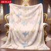 1pc 2D Colorful Shark Theme Pattern Flannel Blanket, Soft HD Digital Print, Cooling Blanket All-Season Use! Soft And Breathable 100% Polyester Fiber,