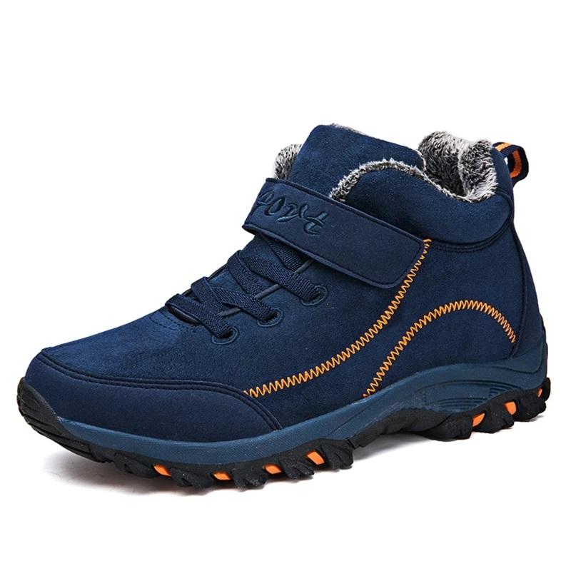 Men Boots Warm Snow Boots Plush Men Casual Shoes High Top Dad Walking Shoes Winter Ankle Boots Plus Size