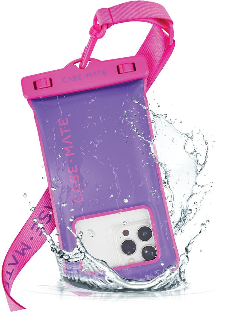 IP68 Dustproof and Waterproof Waterproof Floating Pouch for Smartphones Up To Purple Paradise Case-Mate (Highest Rating) 6.7 Inches, Purple/Fuchsia -