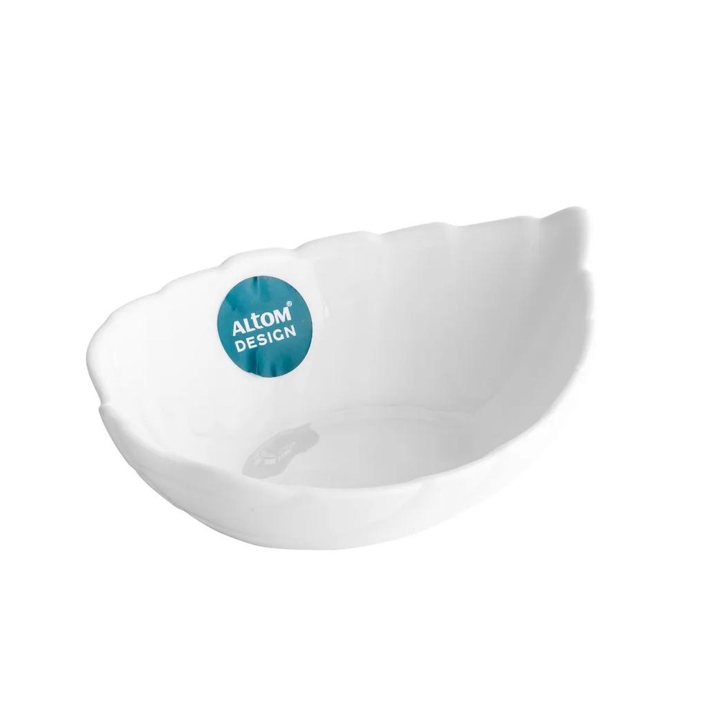 Miska Szklana Salaterka Liść Biała Uniwersalna 14cm 200ml 1szt