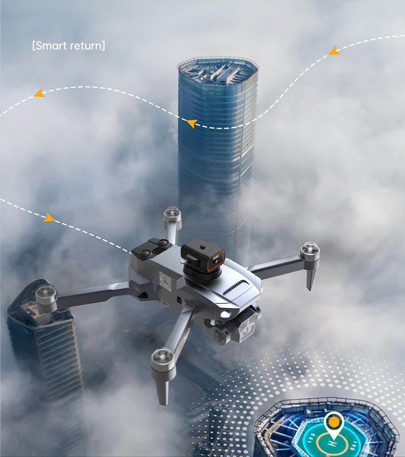 High-Definition 5-Camera Drone: Remote Control, Screen Display, Brushless Motors, Obstacle Avoidance, Folding Design for Aerial Photography.