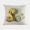 Nuovi Cuscini Decorativi per Divano a Forma di Dollaro Americano Quadrati 18 Pollici Lino Cotone Stampa di Denaro Copricuscino per Sedia da Ufficio Decorazione per la Casa