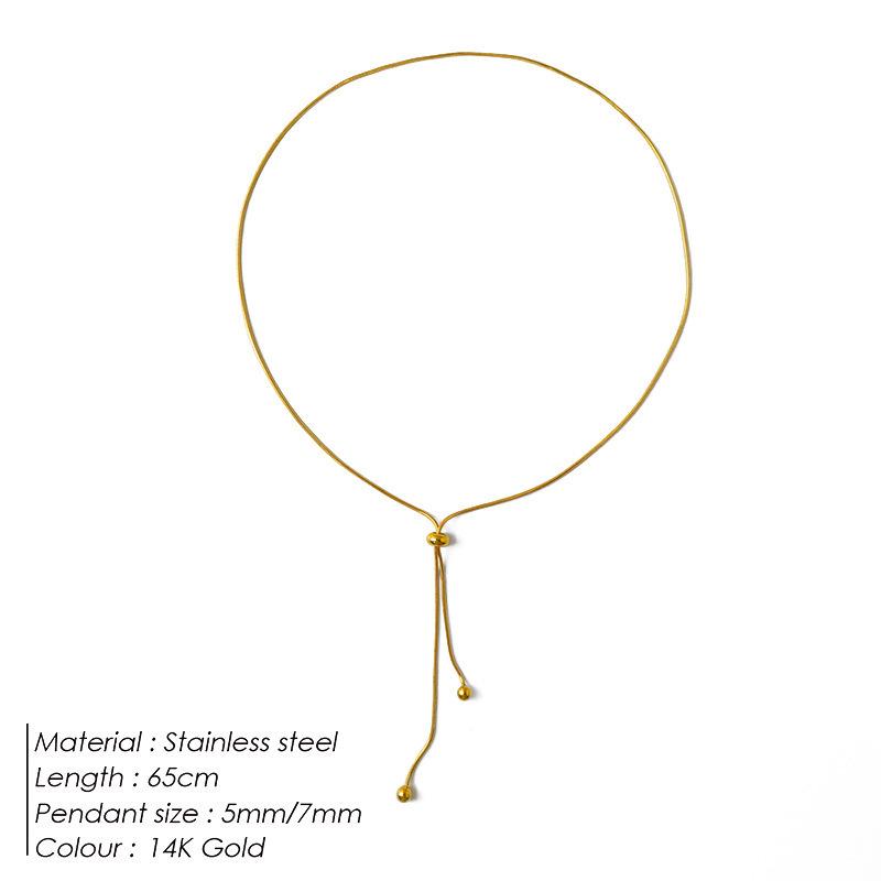 St.delan Elegant Round Snake Chain Necklace - Simple, Stylish, Versatile Design In Titanium Steel