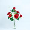 Simulation Flower Rose Bouquet 7 Heads Flannel Rose Wedding Flower Arrangement Table Hand Bouquet Home Decoration Photography Props