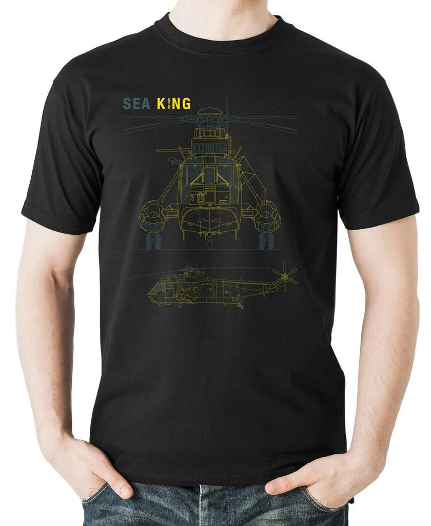 Westland WS61 Sea King Helicopters TShirt 100 Cotton ONeck Short Sleeve Summer Casual Mens Tshirt Streetwear