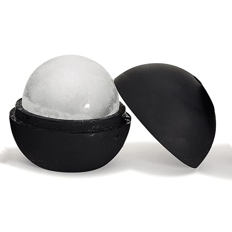 

Горячая барная стойка круглая силиконовая форма для домашнего виски ледяной поддон с крышкой большой сферический чёрный