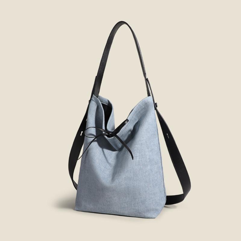 

Bucket bag women s new women s bag summer leather shoulder bag large capacity commuter armpit bag синий
