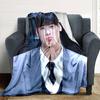 1Pc Cha Eun-woo Print Blanket Soft Comfortable Polyester Throw Blanket Allseason Use Perfect Bedroom Office Outdoor Ideal Christmas Gift Choice Print 