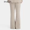 PORTS Women's Grey Marl Wide-Leg Trousers