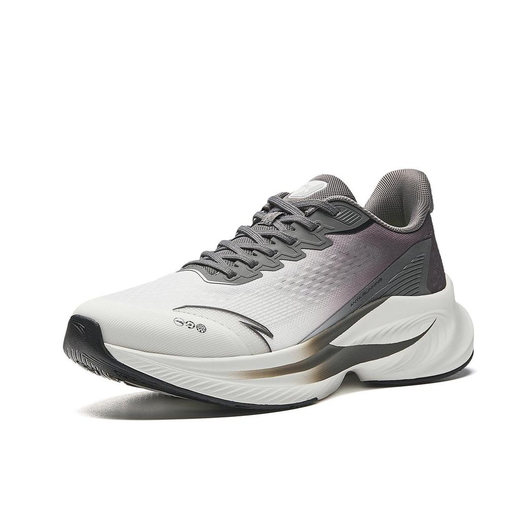 ANTA Men Professional Cushioning Breathable Running Shoes White Grey Purple 912625516-5