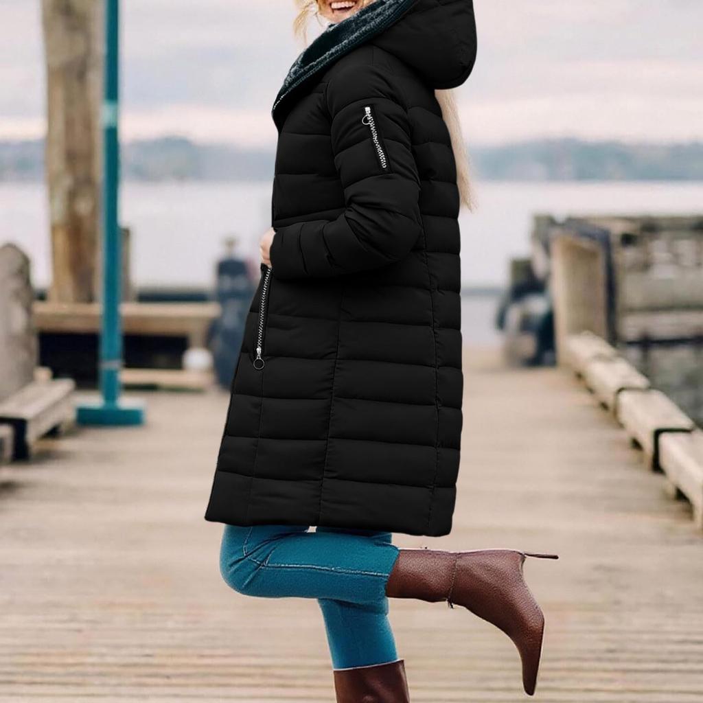 Женская куртка на флисовой подкладке, куртка-худи на молнии, повседневное пальто с длинными рукавами, осенне-зимние куртки