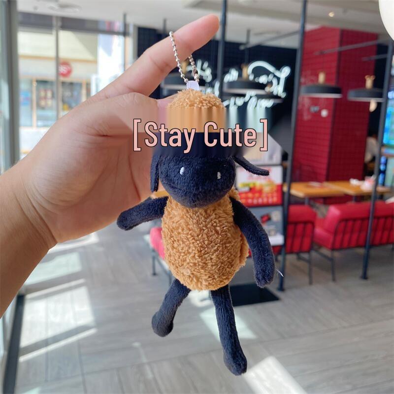 

Вау Тренд TikTok Аниме Брелок Маленькая Овечка: Плюшевая подвеска-кукла в черно-белых тонах With Bead Chain
