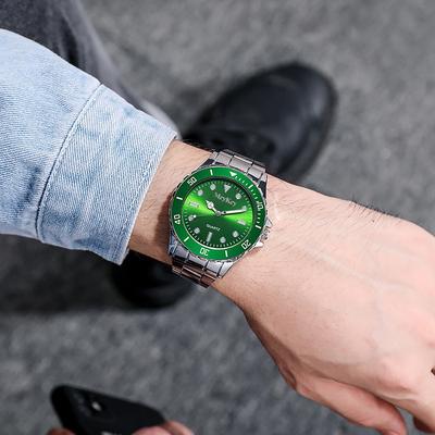 Stilvolle Herren-Quarzuhr mit Stahlband Business Casual Legierungsuhren Wasserdicht Luxusdesign