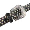 Cross-Border Punk Belt with AB Color Rhinestones In European & American Style for Men & Women