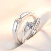 2PCS New 925 Silver Couple Ring 5A Zircon for Women Men Wedding Jewelry Engagement Charm Party Fashion Top Quality Ring