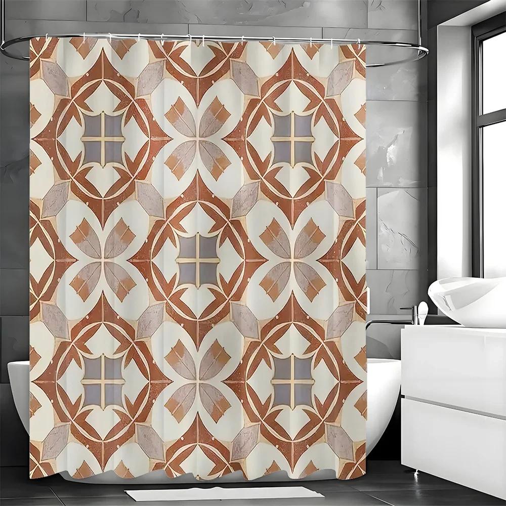 

Abstract Pattern Shower Curtain, Bathroom Decorative Shower Curtain, Waterproof Shower Curtain With Hooks W60H190(CM)-1 Pcs