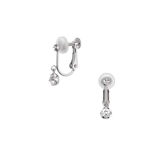 Earrings K10 White Gold Basic White Topaz AJBE2359 TH [Official] [Vendome Aoyama]