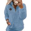 Ladies' Fashionable And Comfortable Half Zipper Solid Color Long Sleeved Casual Top