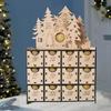 Weihnachts-Adventskalender mit 25 Schubladen Schokoladen-Countdown bis Weihnachten Wiederbefüllbarer Holz-Advent Weihnachtsgeschenk für Kinder