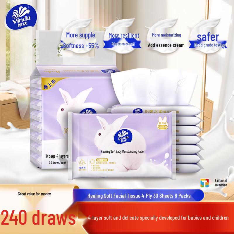 Vinda 4-Ply Moisturizing Cream Tissues - Portable Pack