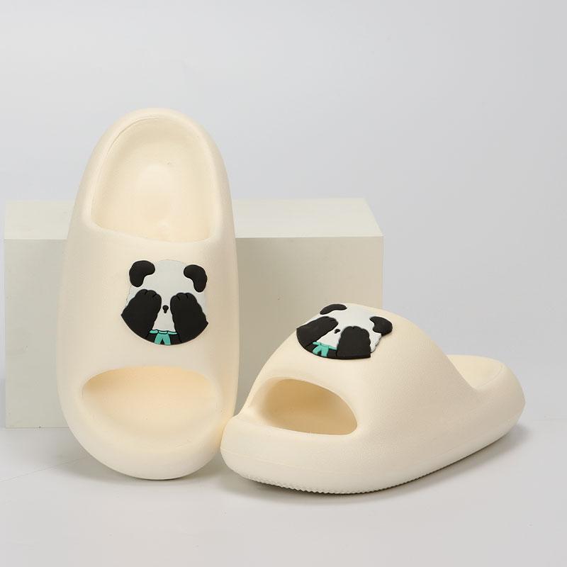 fashion Panda Thick Platform Cloud Slippers Women 2024 Summer Beach Non Slip Eva Flip Flops Woman Indoor Home Bathroom Slides Sandals