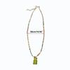 Korean Multicolored Bear Pendant Necklace Bohemia Love-heart Ornament Collar Chain Rice Beaded Choker Chain for Girls