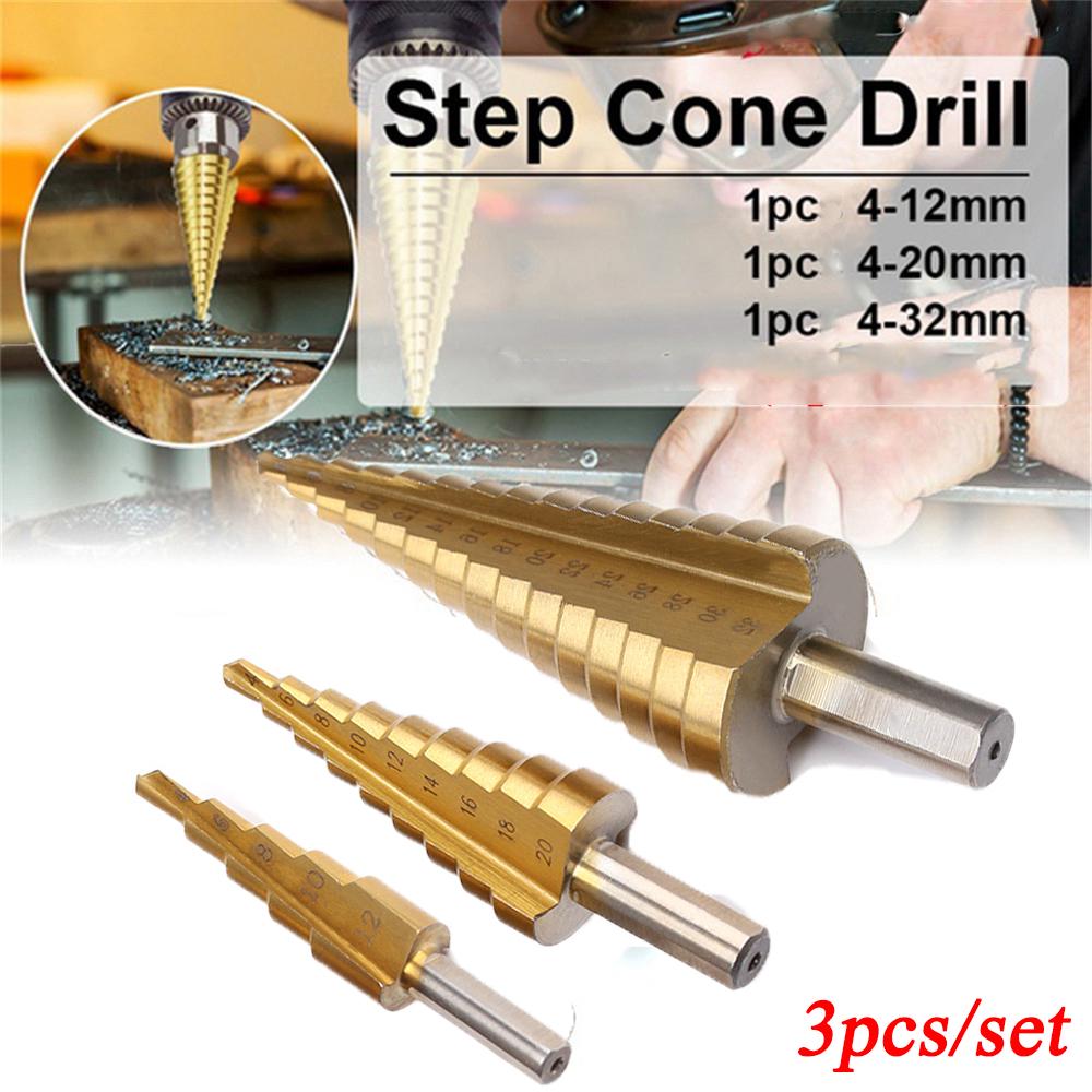 1PCS Haute Qualité 3-12 mm Haute Vitesse Acier Triangle Shank Pagode Étape Drill Bits